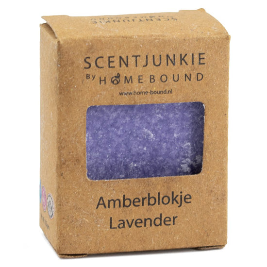 Amberblok in doosje Lavender