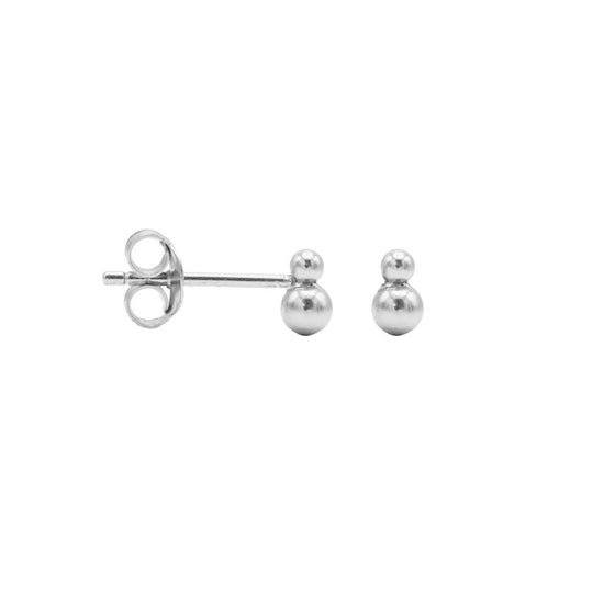 Studs double dots zilver