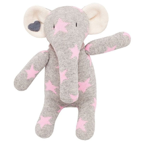 Knuffelsok olifant sterren grijs roze